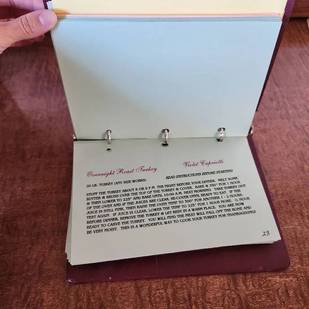 Family and friends cookbook 2006 binder filled with home recipes handmade